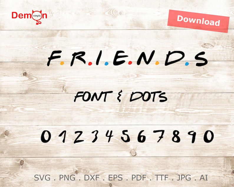 Download Friends Font SVG PNG TTF Letters Numbers Dots Clipart for ...