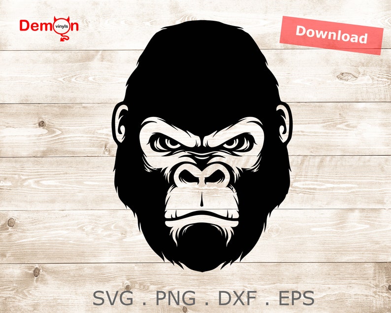 Gorilla Monkey Ape Face Cut File For Silhouette Cricut Cameo | Etsy