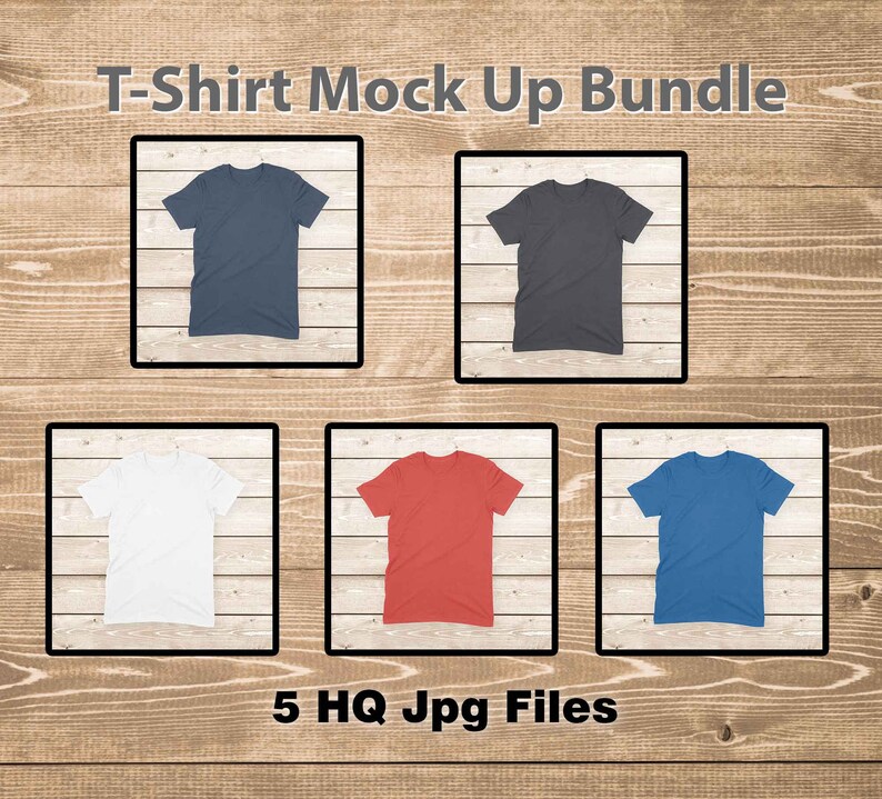 Download Gildan 6400 T Shirt Mock Up Bundle Wood Background Tshirt | Etsy