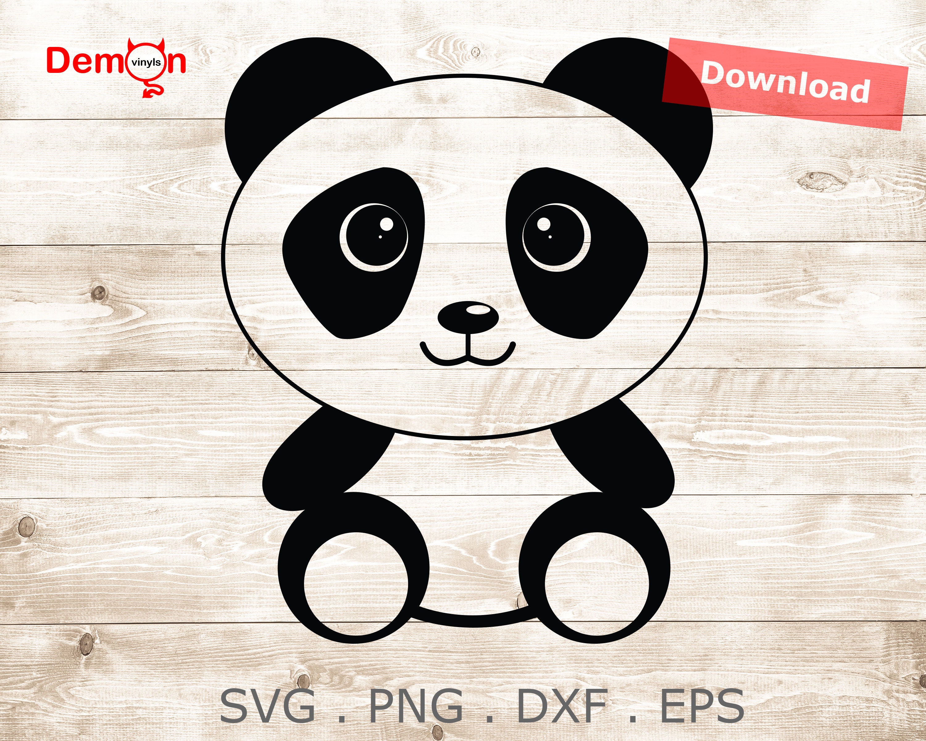 Cute Panda SVG eps png dxf Cut File Instant Download for | Etsy