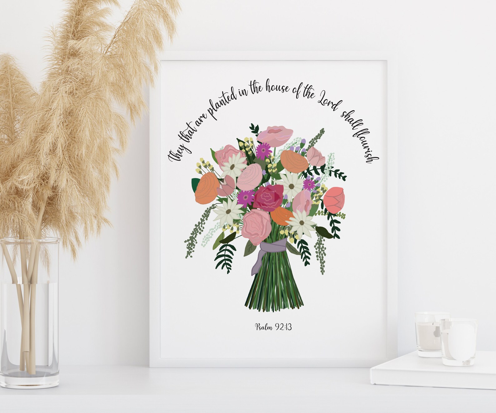 Flourish in His Courts Print Bible Quote Print Bible Verse Etsy