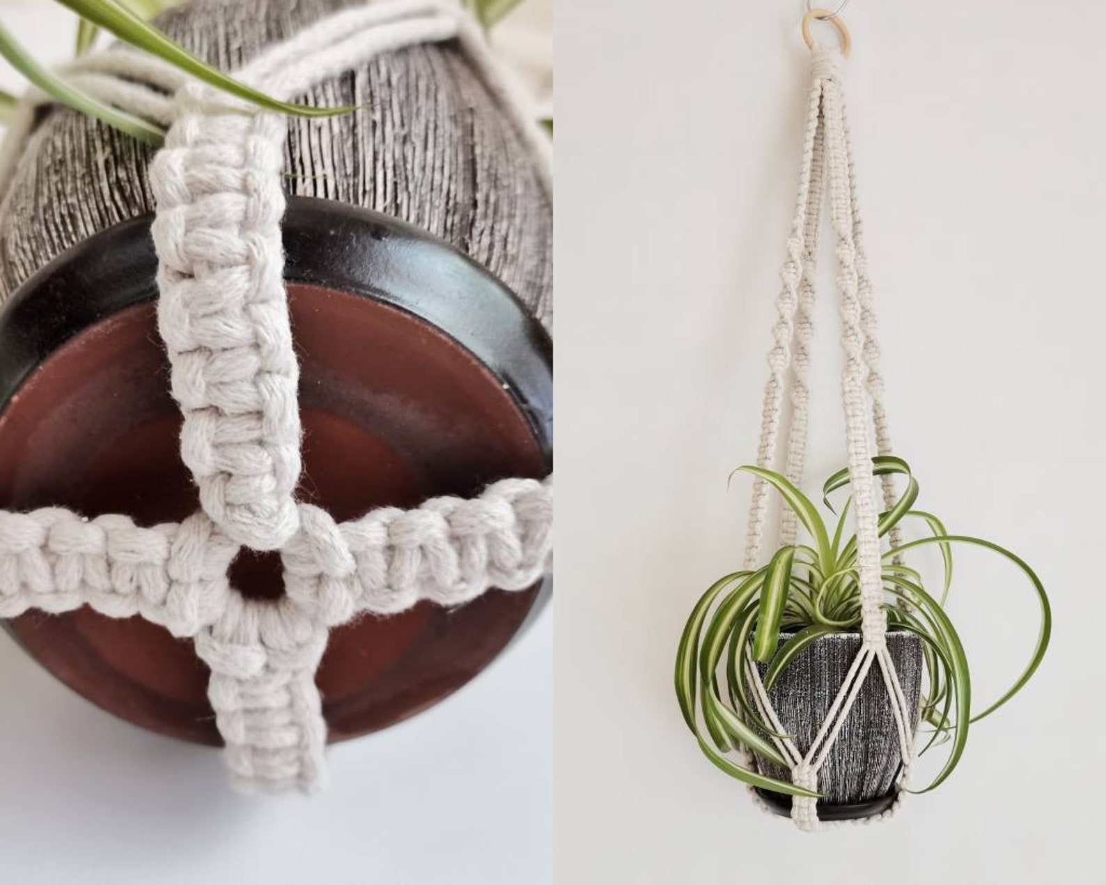 Macrame plant hanger no tassel Plant lover gifts Boho decor Etsy
