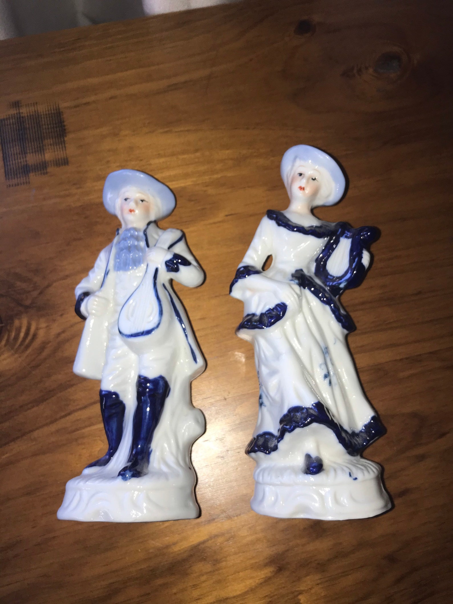 Vintage Blue and White Figurines Etsy