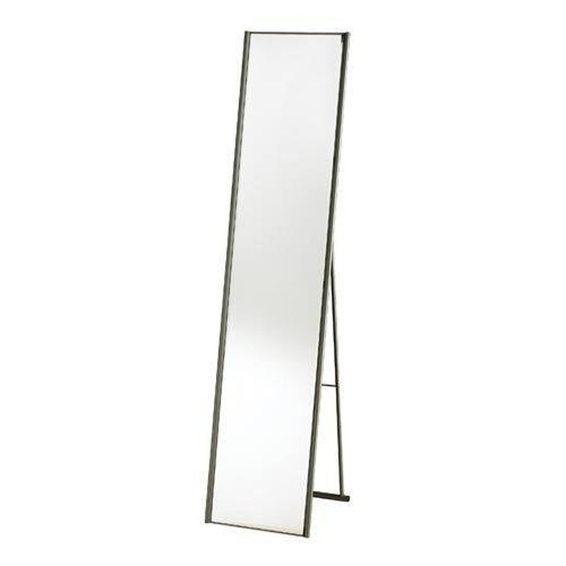 Modern Free Standing Floor Mirror In Champagne Steel Finish Modern Free Standing Floor Mirror In