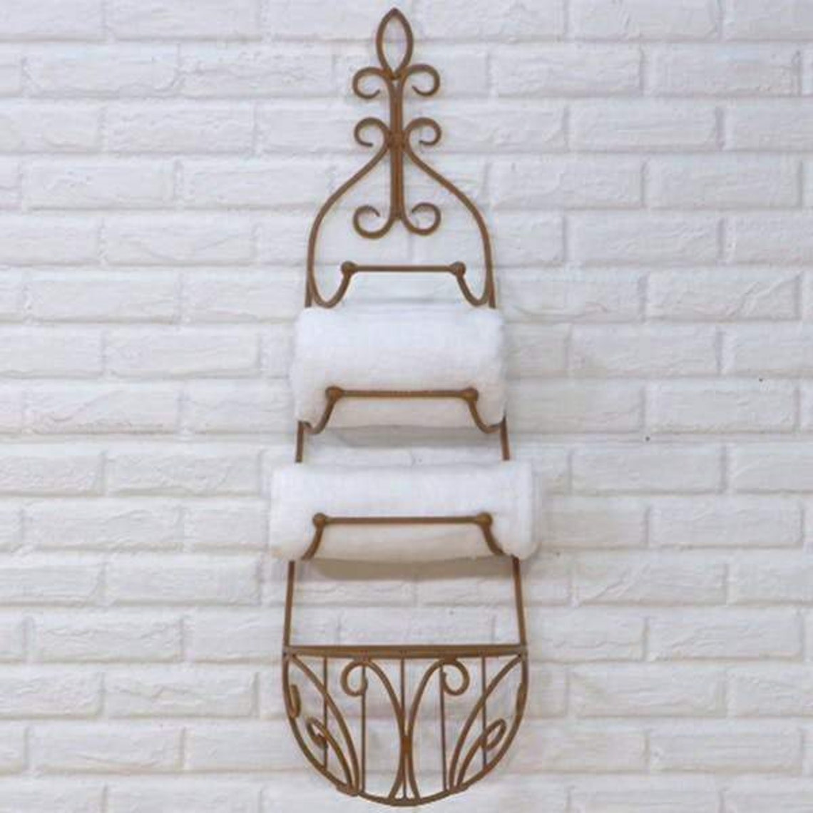 Hanging Towel Rack With Basket Etsy