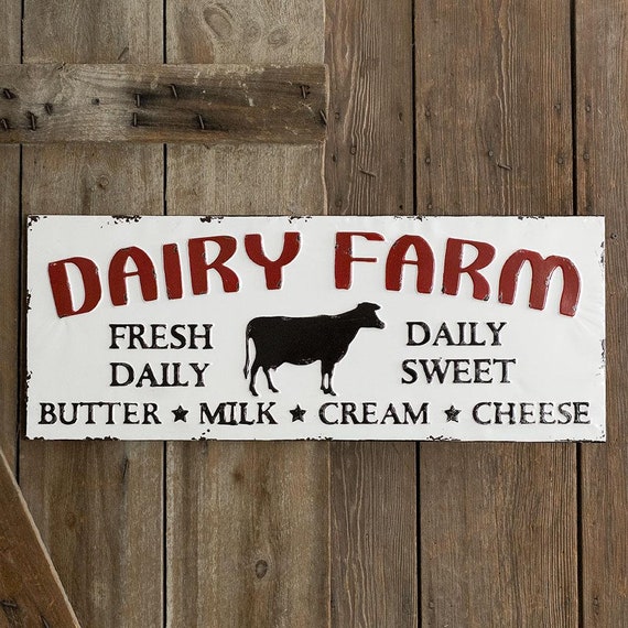 Dairy Farm Metal Sign Etsy