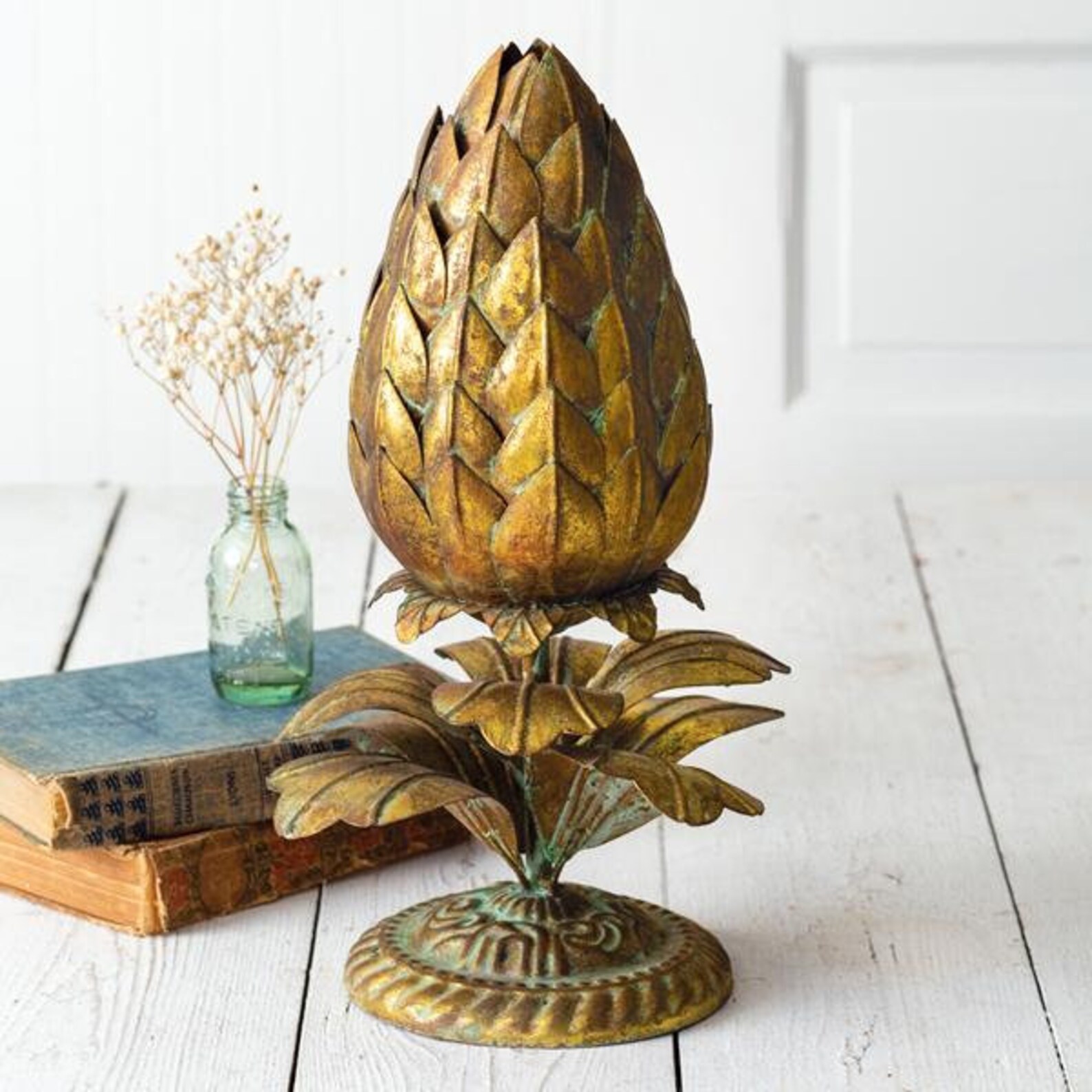 Metal Artichoke Finial Statue Etsy