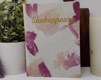 Shakespeare's Works, Custom Special Edition Books, Hand Dyed Floral Fabric