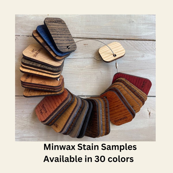 Stain Sample Set, Real Wood Stain Samples, Set of 30 Minwax Brand Stain Colors for Contractor, Interior designers and DIY