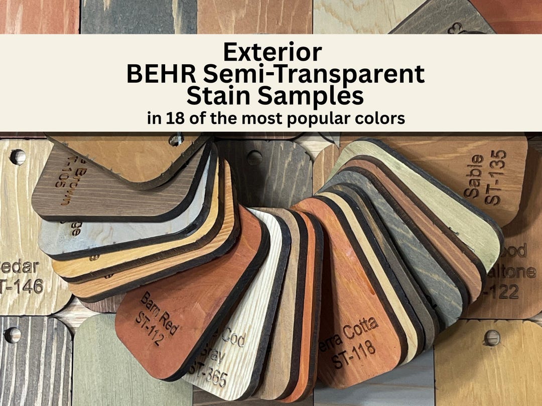 Cedar Color Samples Cedar Stain Sample Deck: 18 BEHR Semi-transparent Colors, Laser ...