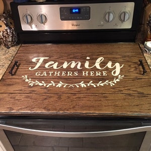 Personalized Stove Top Cover with Choice of Stain by JoeBcrafts