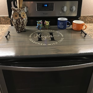 Stove top tray.Stove top cover. Rustic kitchen. Custom stove tray. Woo –  Bridges2You