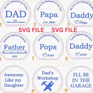 Vaderdag meetlint ontwerpen, Vaderdag gepersonaliseerde meetlint SVG-bestand, Glowforge, Laser klaar, meetlint SVG, papa's dag