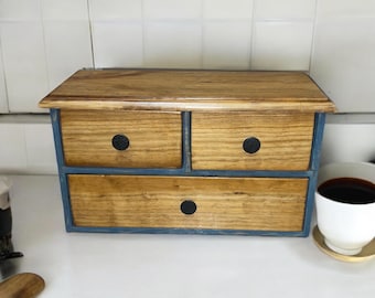 Rustic Farmhouse Countertop Cabinet: Apothecary Kitchen Organizer