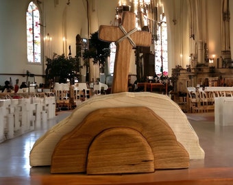 Handmade Easter Resurrection Scene: Empty Tomb Display, Church Decor