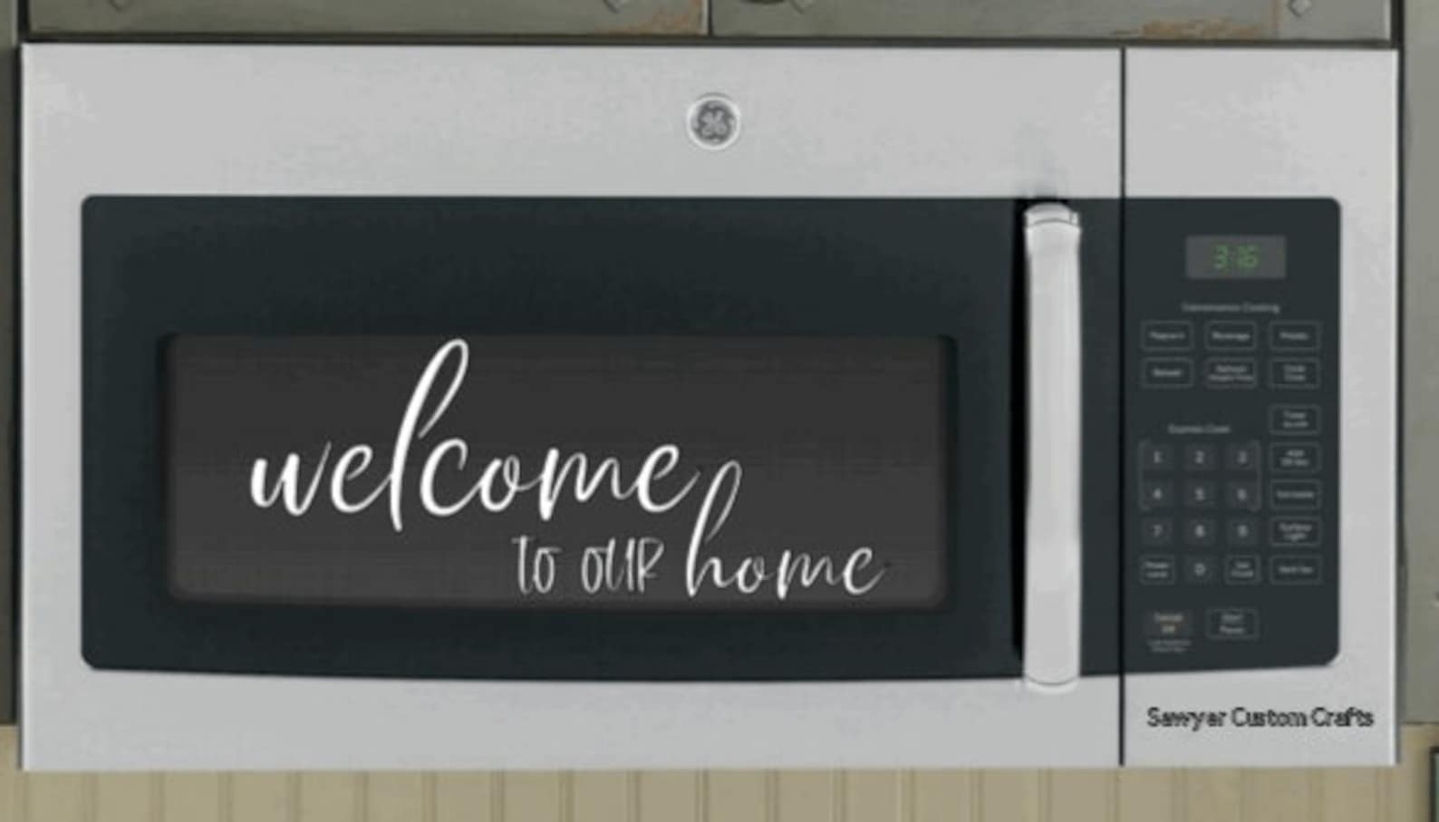 Microwave Decal Microwave oven kitchen decal Vinyl Decal Etsy