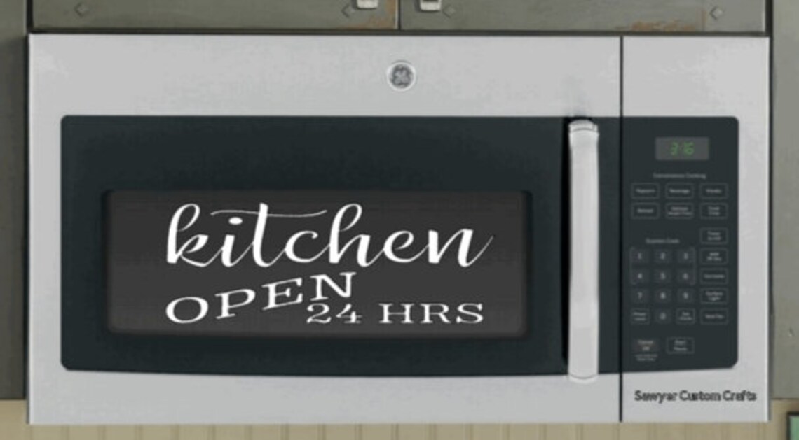 Microwave Decal Microwave Oven Kitchen Decal Vinyl Decal Etsy