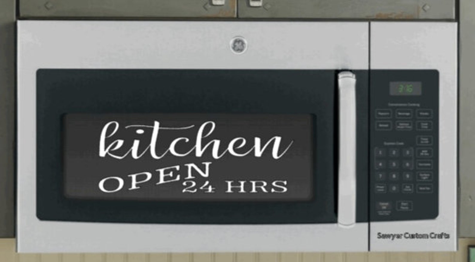 Microwave Decal Microwave Oven Kitchen Decal Vinyl Decal Etsy