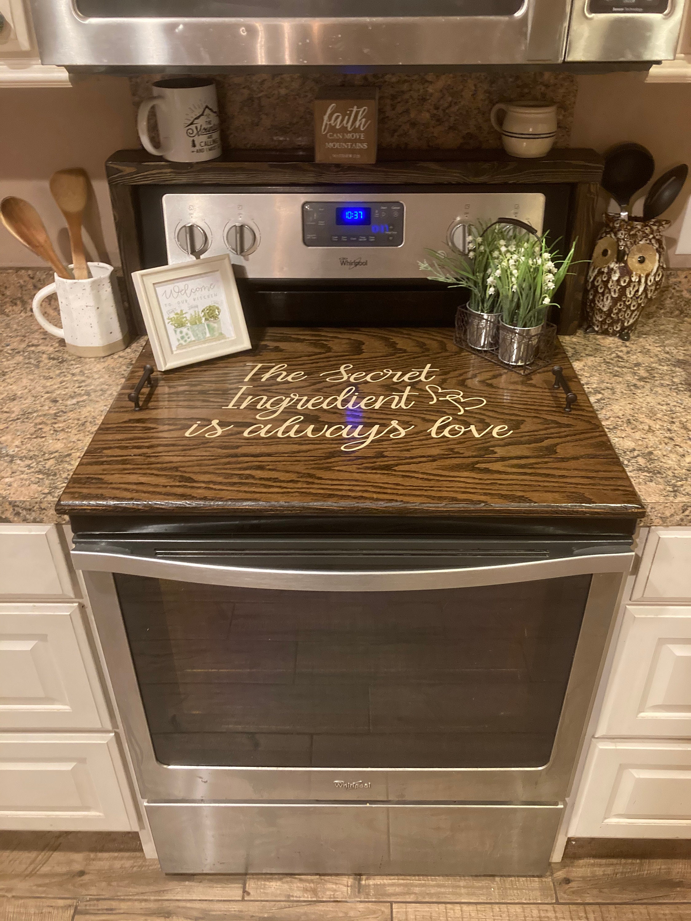 Stove Cover Cutting Board Walnut/oak Food Safe Board Butter Included  Campbells Customs 