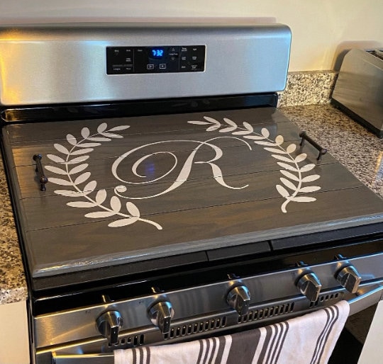 Stove Top Cover/distressed Serving Tray/stovetop Cover Etsy