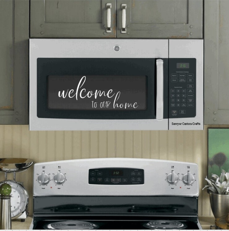 Microwave Decal Microwave oven kitchen decal Vinyl Decal Etsy