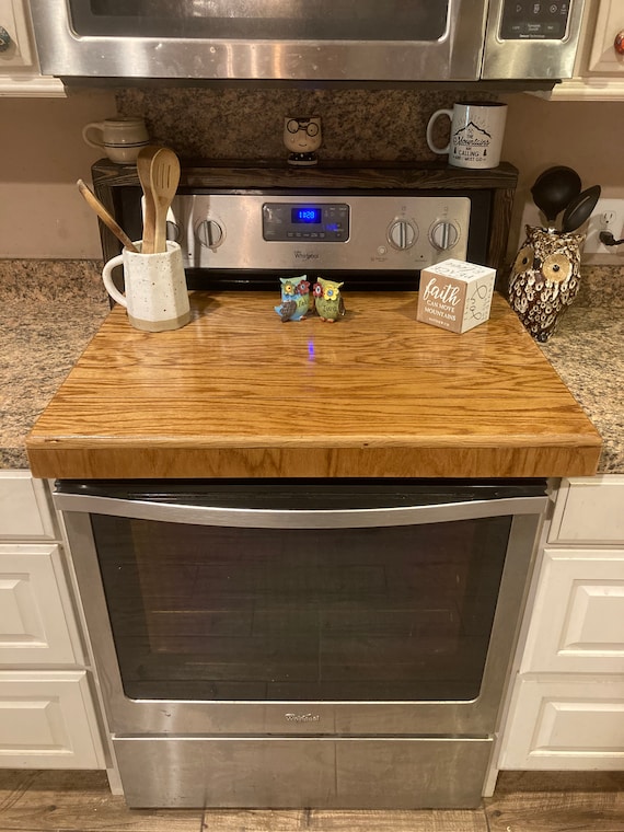 Stove top cover/Distressed Serving tray/Stovetop Cover/Wooden