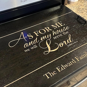 Stove cover for electric stove top Noodle Board for glass top Stove Personalized Stovetop Decorative Tray, Scripture verse As for me kd4ha46