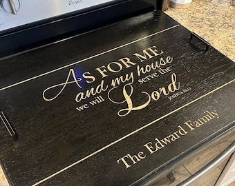 Stove cover for electric stove top Noodle Board for glass top Stove Personalized Stovetop Decorative Tray, Scripture verse As for me kd4ha46