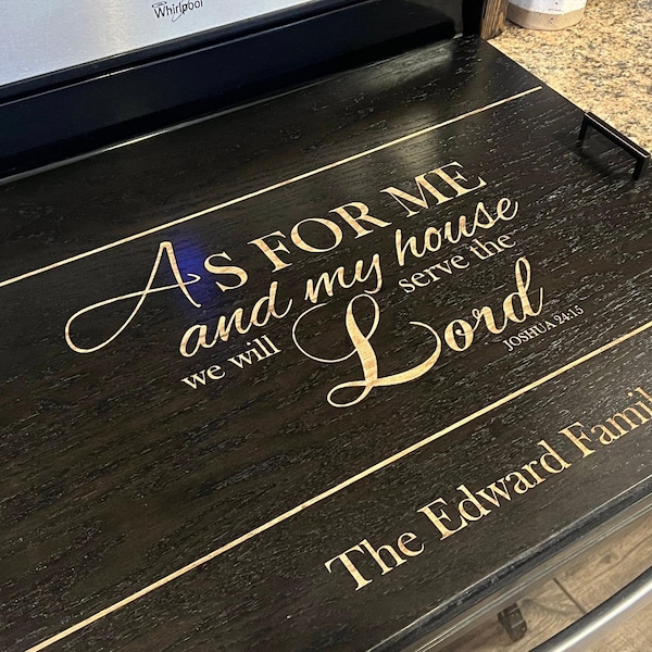 Personalized Electric Stove Cover: Farmhouse Kitchen Decor, Scripture Verse