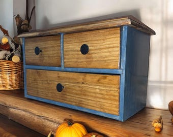 Rustic Farmhouse Countertop Cabinet: Apothecary Spice & Coffee Pod Storage