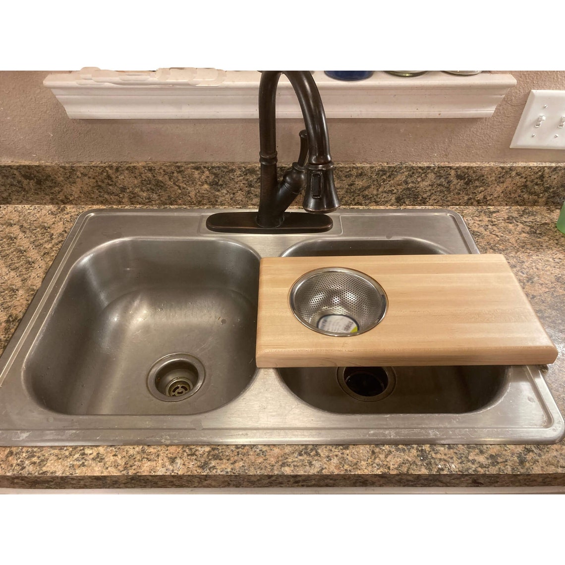 Overthesink Cutting Board Kitchen Sink Strainer Large Etsy UK