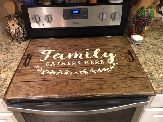 DIY Stove Top Cover/distressed Serving Tray/stovetop Cover/wooden