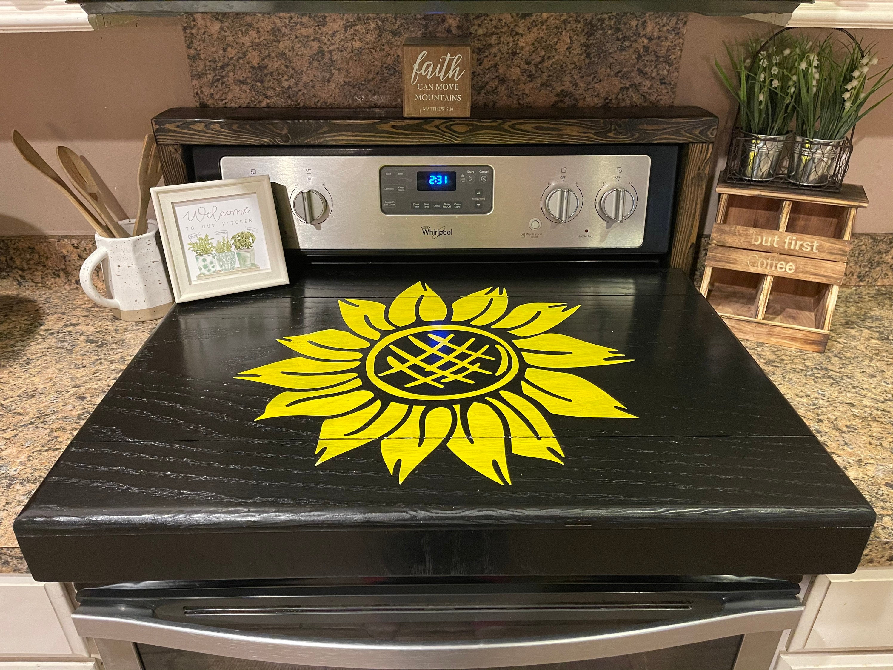 Stove Top Cover Wooden Noodle Board Electric Glass Top Stovetop Cover, –  Sawyer Custom Crafts