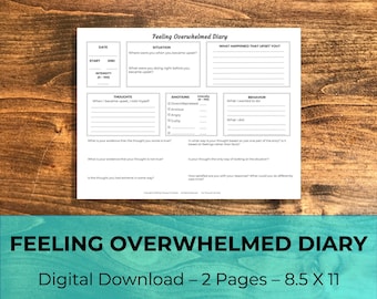 Printable & Fillable Feeling Overwhelmed Diary