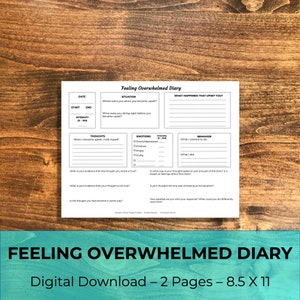 Printable & Fillable Feeling Overwhelmed Diary
