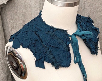 Artifacted Collar (detachable / Attachable) In Deep Teal