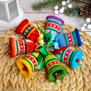 K007 Knitting Pattern - Bells decor New Year Christmas pattern - Amigurumi - by Zabelina Etsy