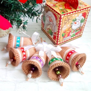 K007 Knitting Pattern - Bells decor New Year Christmas pattern - Amigurumi - by Zabelina Etsy