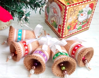 K007 Knitting Pattern - Bells decor New Year Christmas pattern - Amigurumi - by Zabelina Etsy