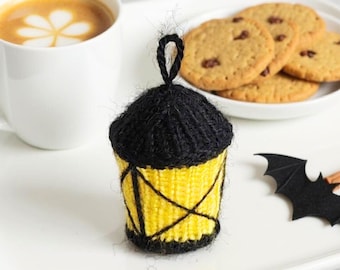 K112 Garland Knitting Pattern - Lantern Bounting Teeny Tiny Mini Lamp Trick or treat presents, home decor for Halloween - by Zabelina Etsy