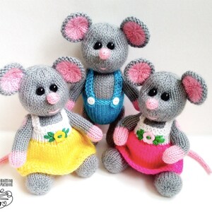 K034 Knitting Pattern Little Baby mice mouse rat with clothing animal dolls Amigurumi by Zabelina Etsy image 1