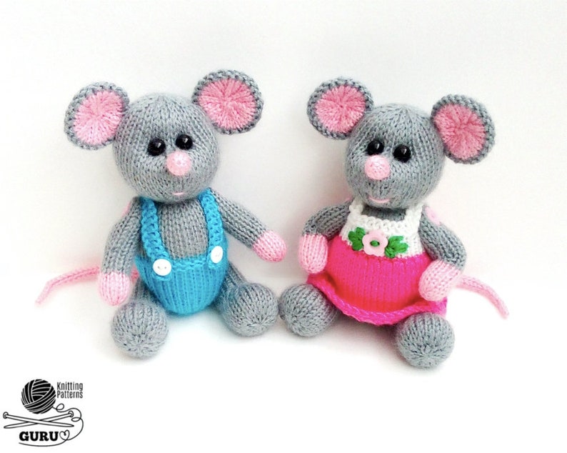 K034 Knitting Pattern Little Baby mice mouse rat with clothing animal dolls Amigurumi by Zabelina Etsy image 6