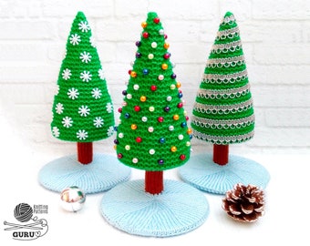K058 Knitting Pattern - Christmas Tree New Year pattern table decoration - Amigurumi by Zabelina Etsy