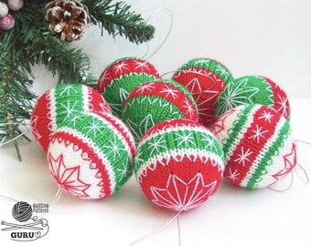 K032 Knitting Pattern - Christmas tree baubles or decoration 3 sizes  - Amigurumi - by Zabelina Etsy