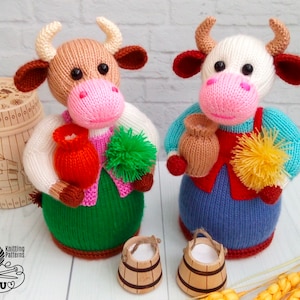 K072 Knitting Pattern - Cow interior toy - Amigurumi animal - by Zabelina Etsy
