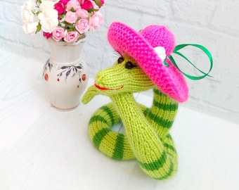 K014 Knitting Pattern - Snake Beauty Boa Python Reptile Serpent Snake lover- Amigurumi PDF File by Zabelina Etsy
