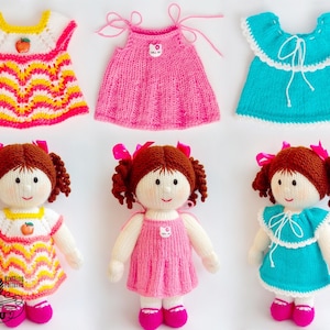 K076 Knitting Pattern - Three dresses for dolls Set 1 - by Zabelina Etsy