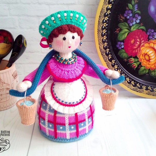 K094 Knitting Pattern - Lady with a Shoulder Yoke Knitted interior doll - Amigurumi doll - by Zabelina Etsy