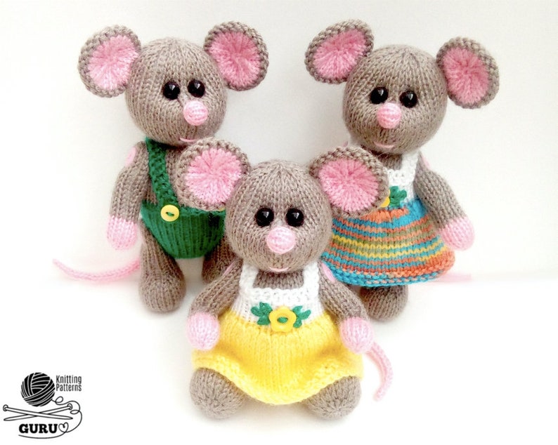 K034 Knitting Pattern Little Baby mice mouse rat with clothing animal dolls Amigurumi by Zabelina Etsy image 8