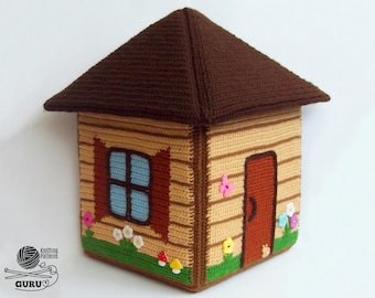 C050 CROCHET Pattern - House Stage set for a crochet fairy tale The Teremok or Little Red riding hood - by Zabelina Etsy
